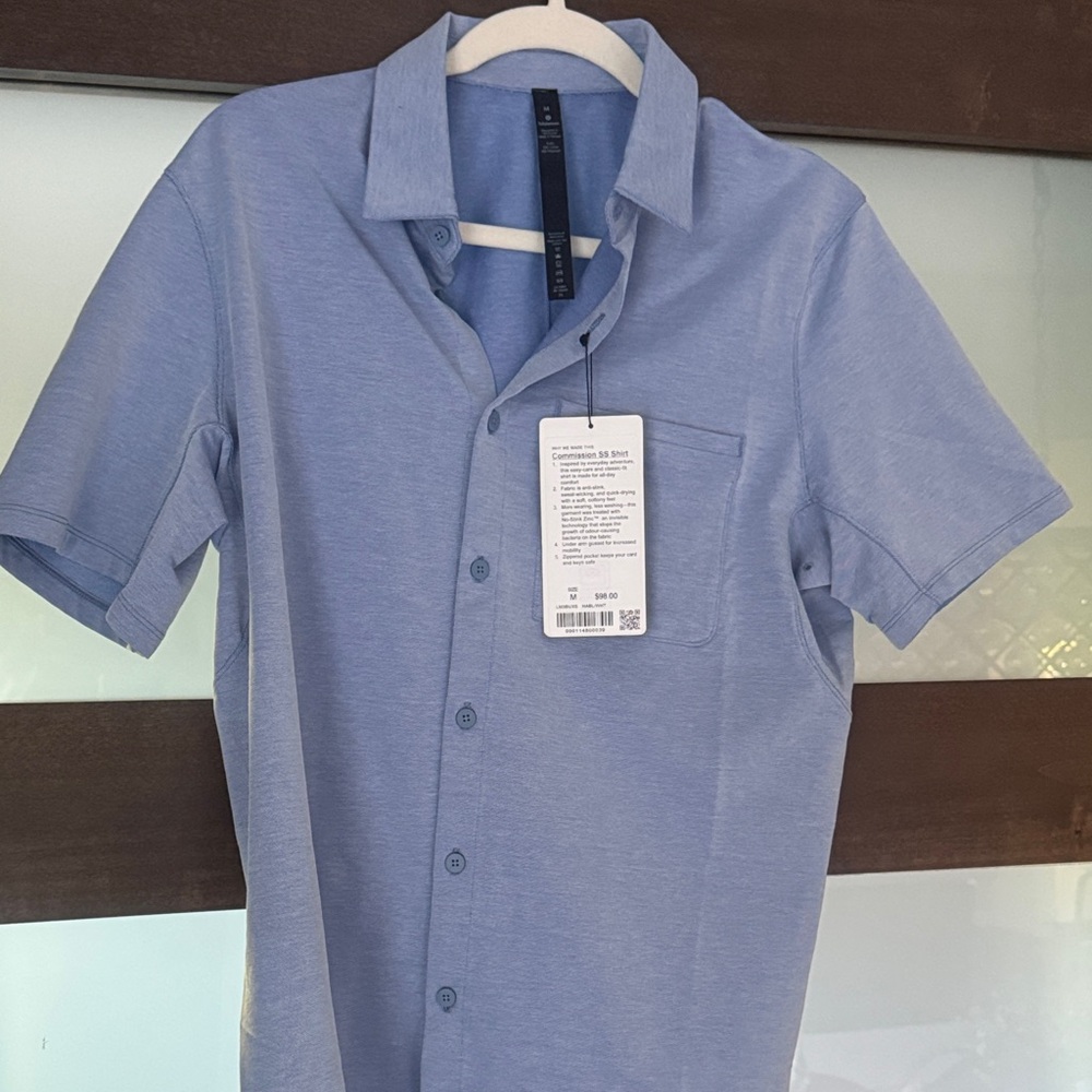 Lululemon Men’s  athletica Light Blue Casual Button Down Shirt